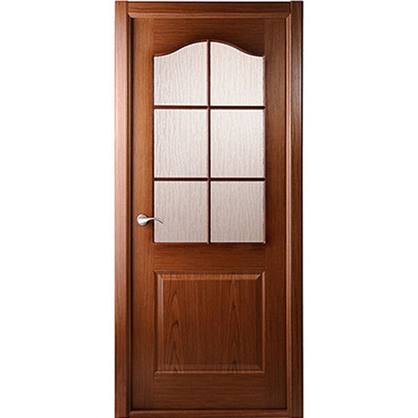 Дверное полотно шпонированное Белвуддорс Капричеза Орех со стеклом 800х2000 мм без притвора