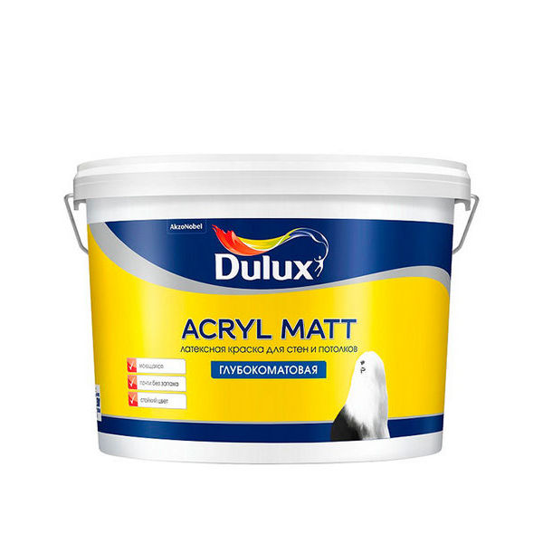 Краска в/д для стен и потолков Acryl Matt основа BW Dulux 9 л