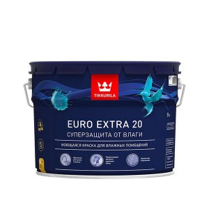 Краска в/д Tikkurila Euro Extra 20 основа А полуматовая 9 л